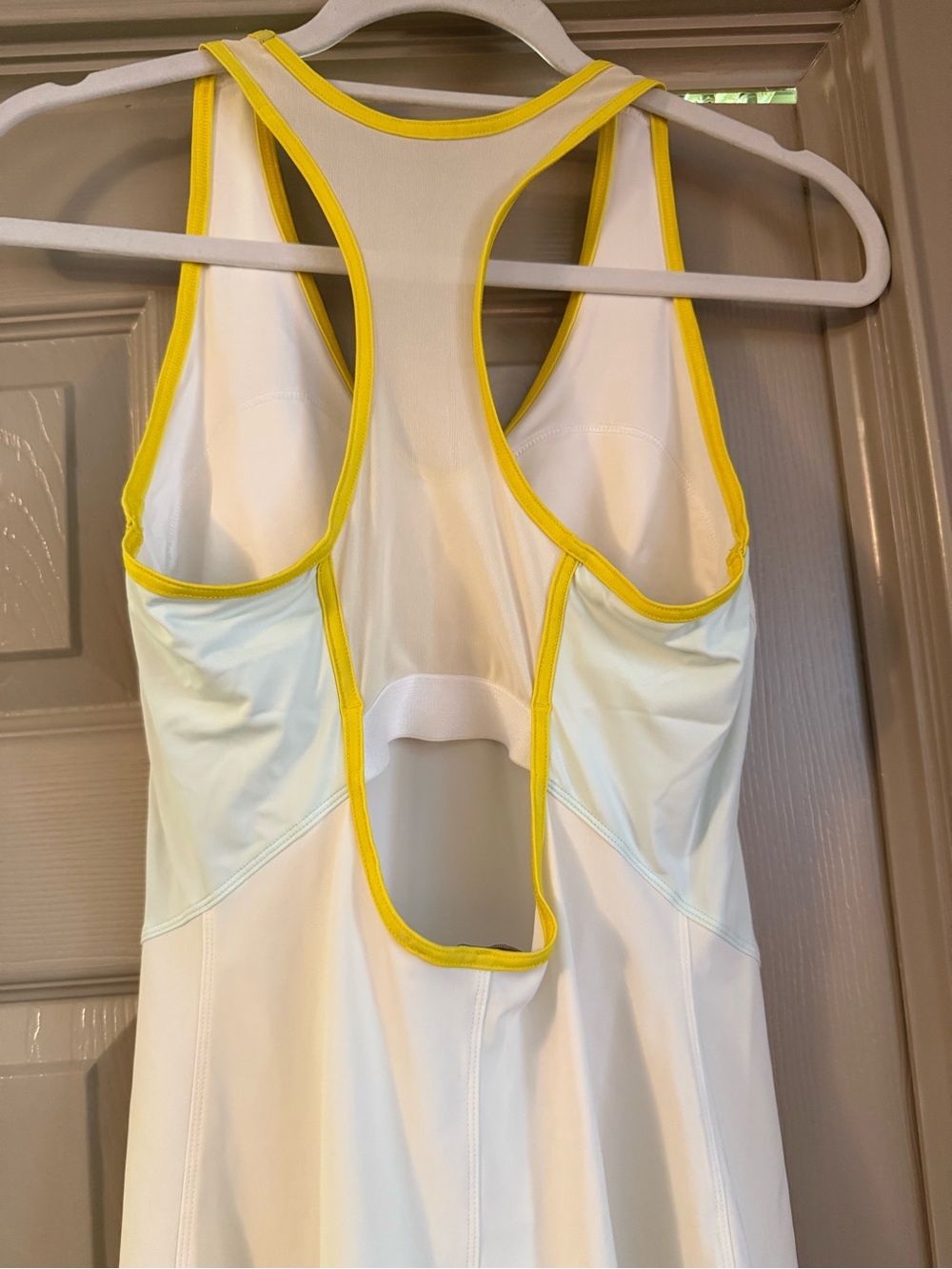 Monreal London White Tennis Dress w/ Yellow Trim